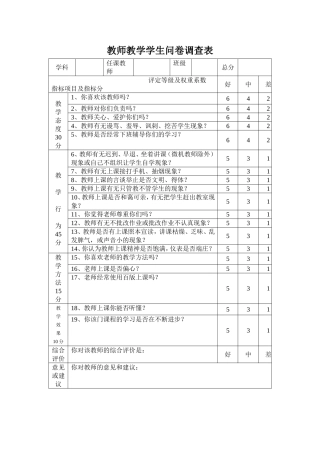 课堂情况问卷调查克尔台赵长平