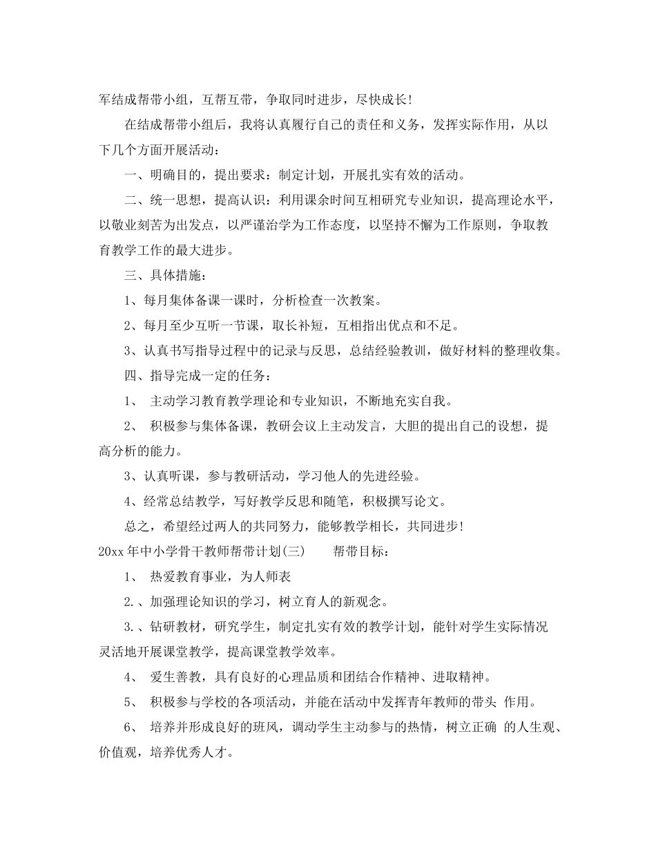 2020年中小学骨干教师帮带计划_第2页