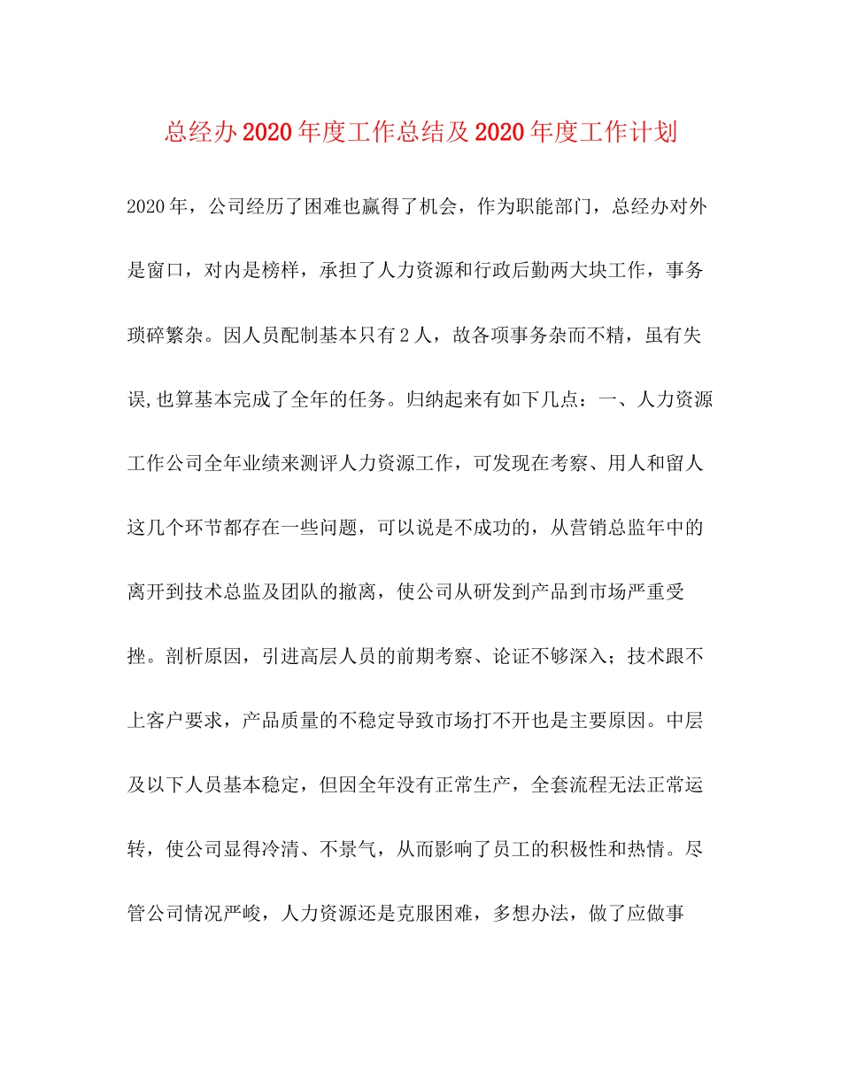 总经办年度工作总结及年度工作计划_第1页