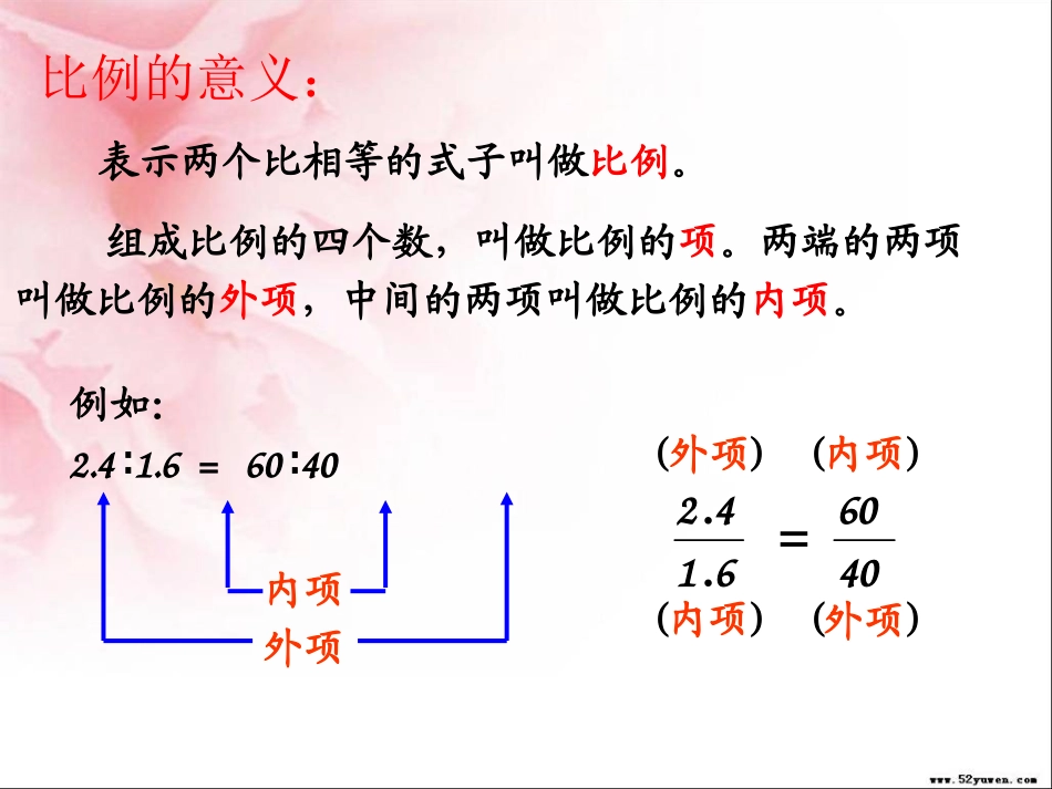 人教版六年级数学下册第六单元第十三课时_比和比例—比例_第2页