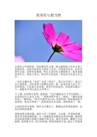 莫须有与想当然