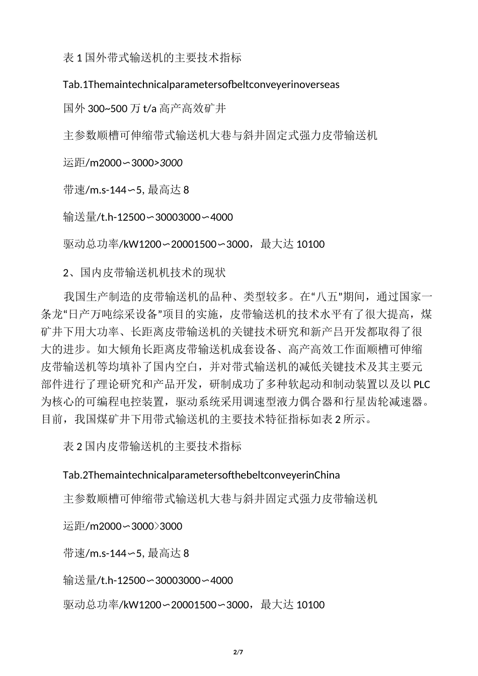 国内外带式输送机技术的现状及差距_第2页