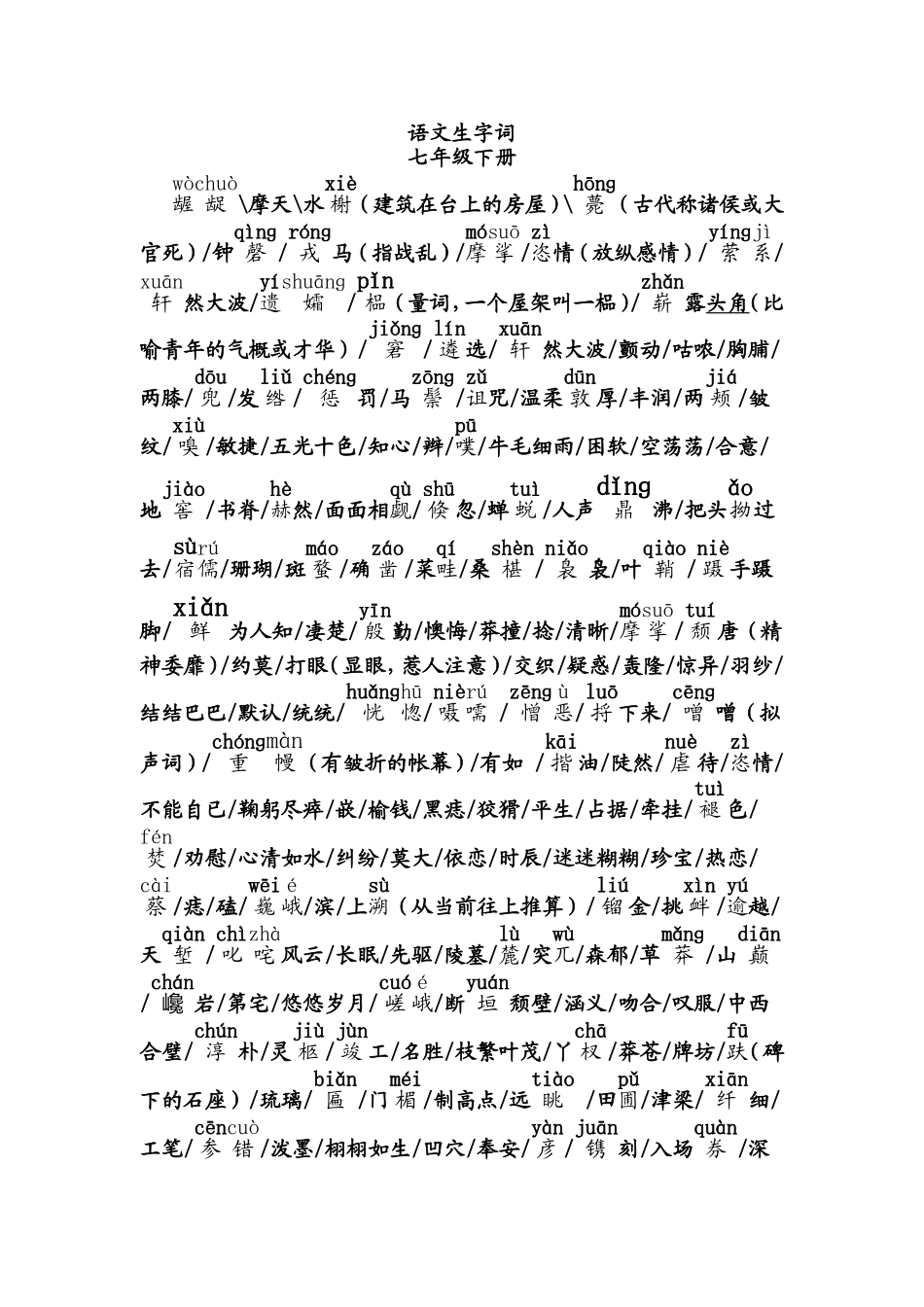 初中语文生字词_第1页