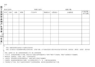 一般工业固体废物管理台账