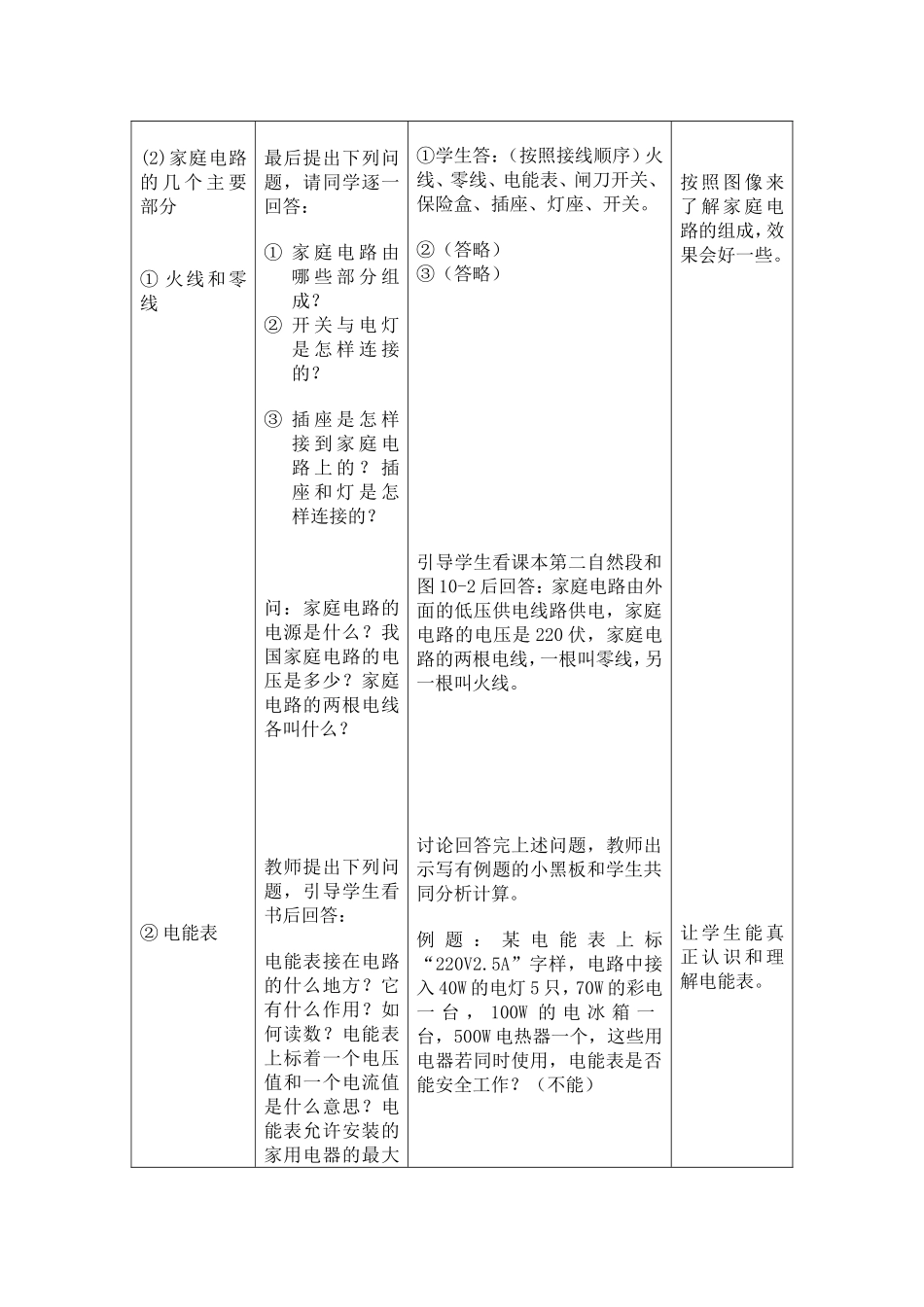 《家庭电路》教学设计与反思1_第3页