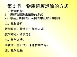 物质跨膜运输的方式（教师用）