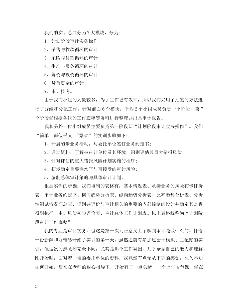 审计的实习报告 _第2页