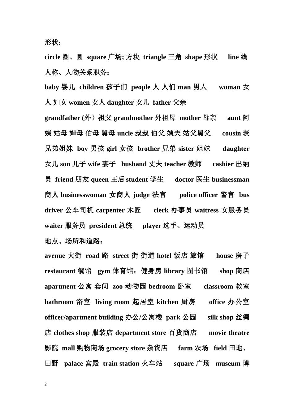 小学英语单词总汇_第2页