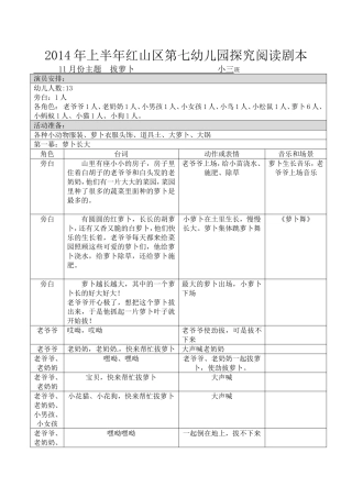 拔萝卜探究阅读剧本
