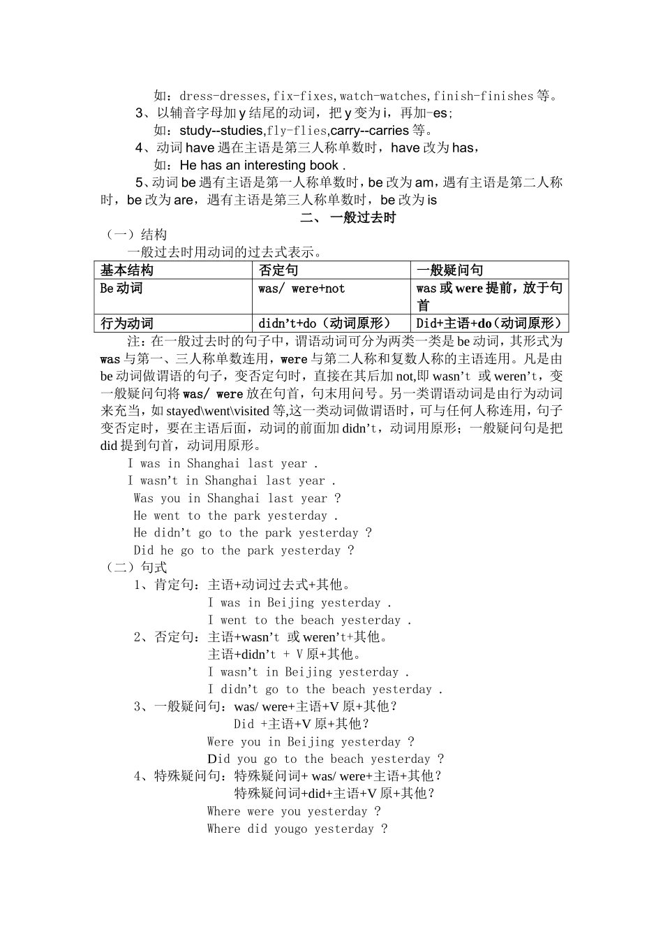 初中八种时态的构成及常用时间状语对照表_第3页