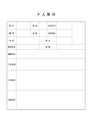 个人简历模板大全(30套)