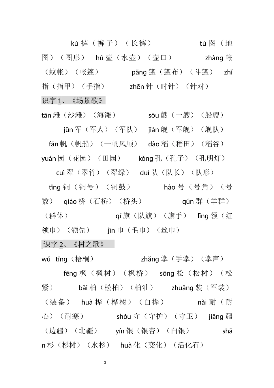二年级语文上册生字表_第3页