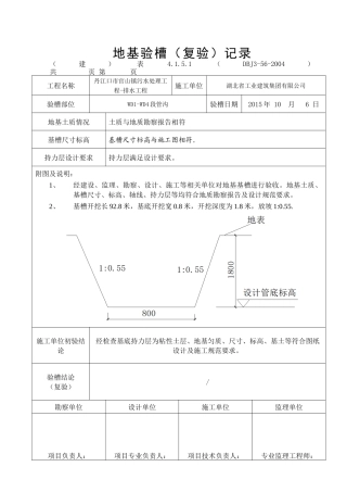 地基验槽记录表1