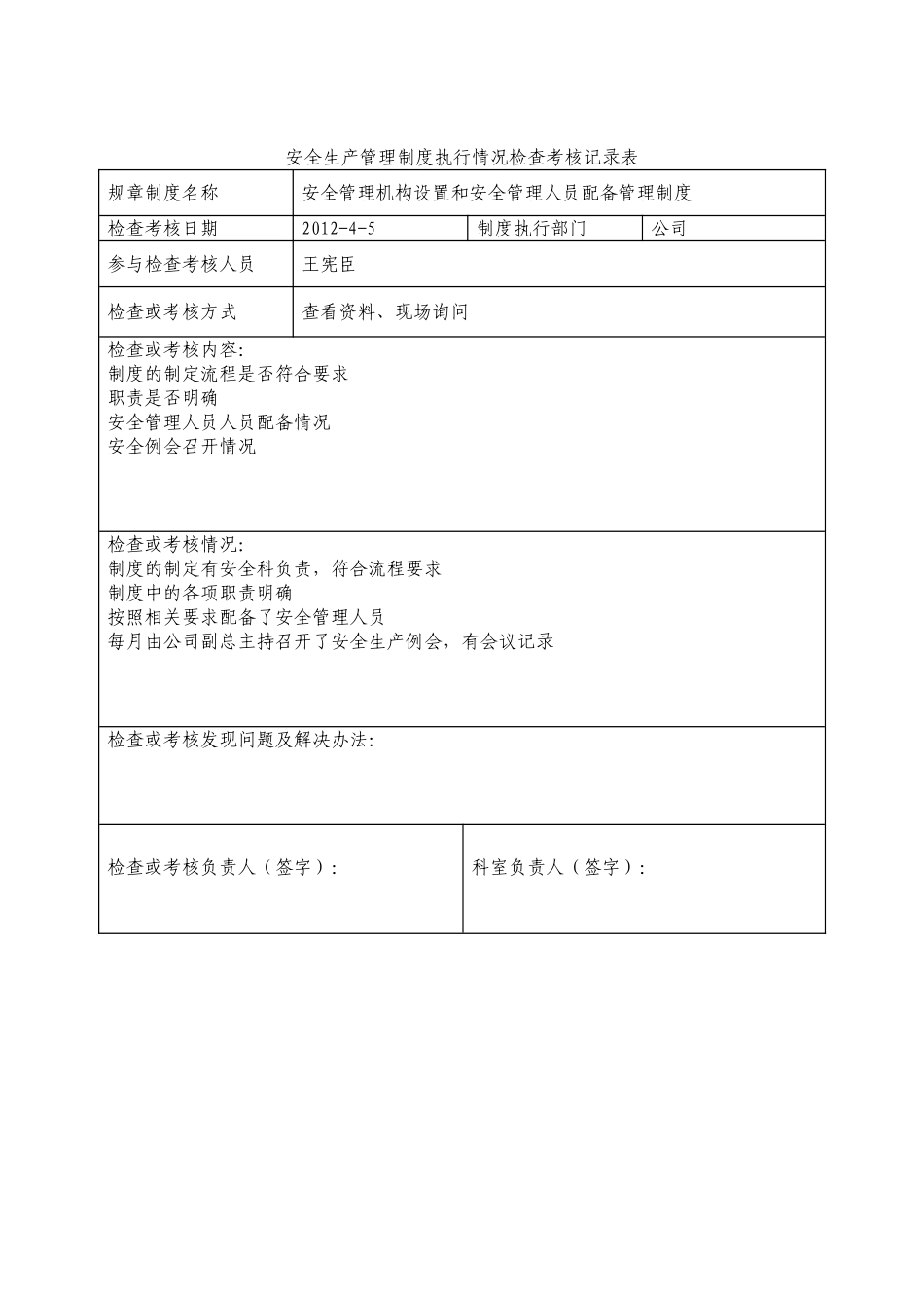 管理制度执行检查记录表(参考)_第2页