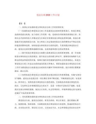 依法行政工作计划2