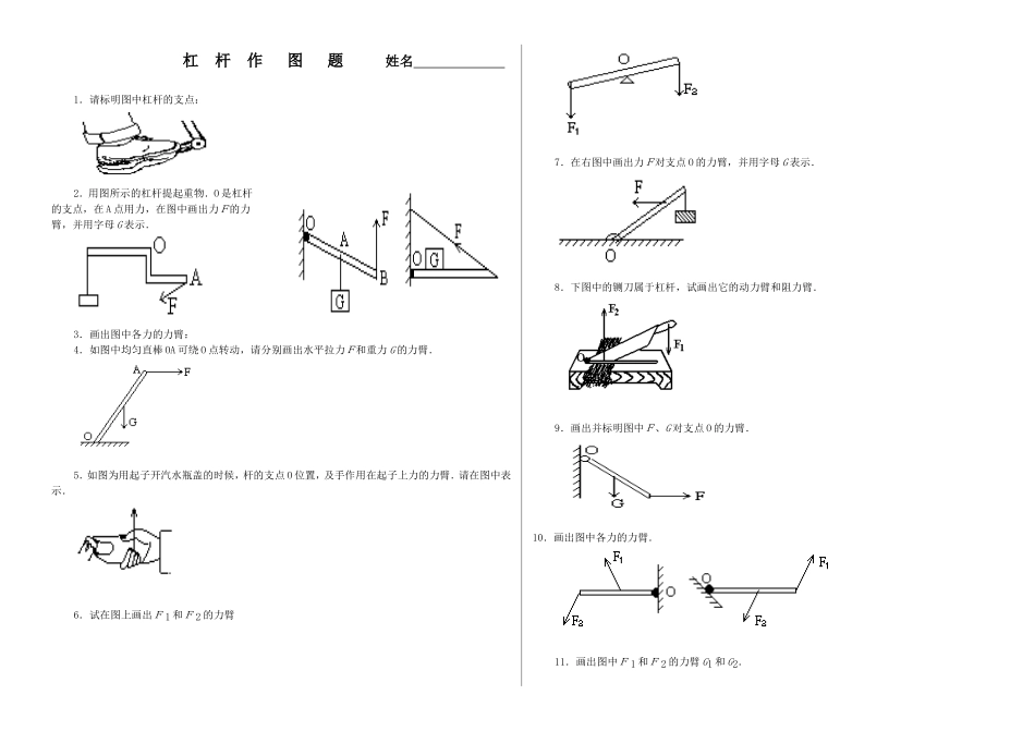 整理完毕杠杆画图题练习_第1页