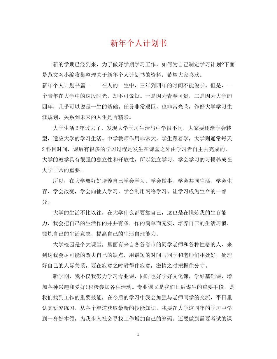 新年个人计划书_第1页
