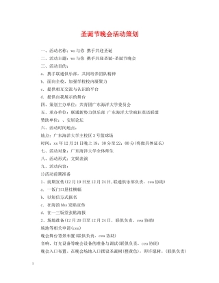 圣诞节晚会活动策划 