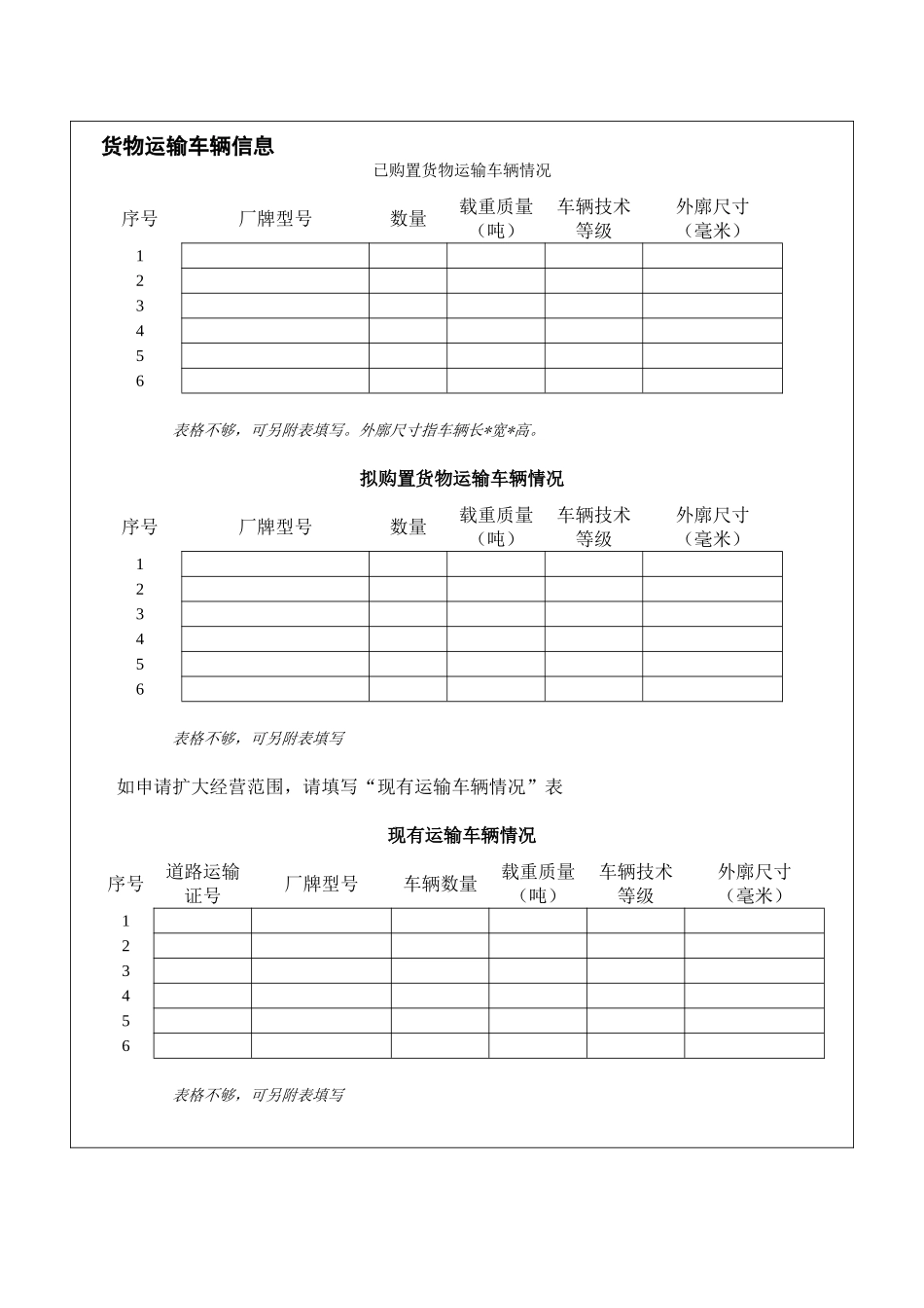 道路货物运输经营申请表_第3页