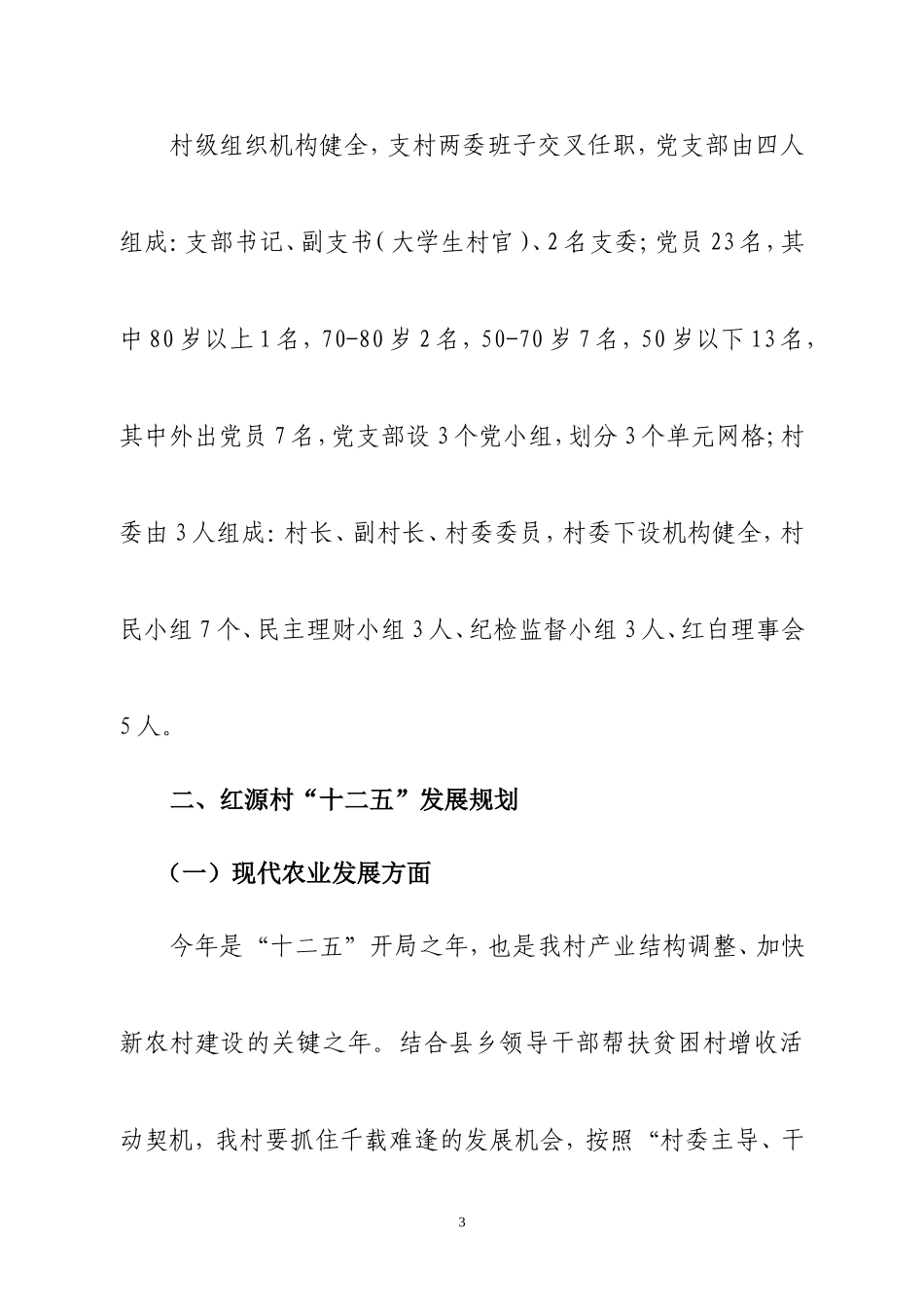 红源村基本情况及近三年发展规划最新_第3页