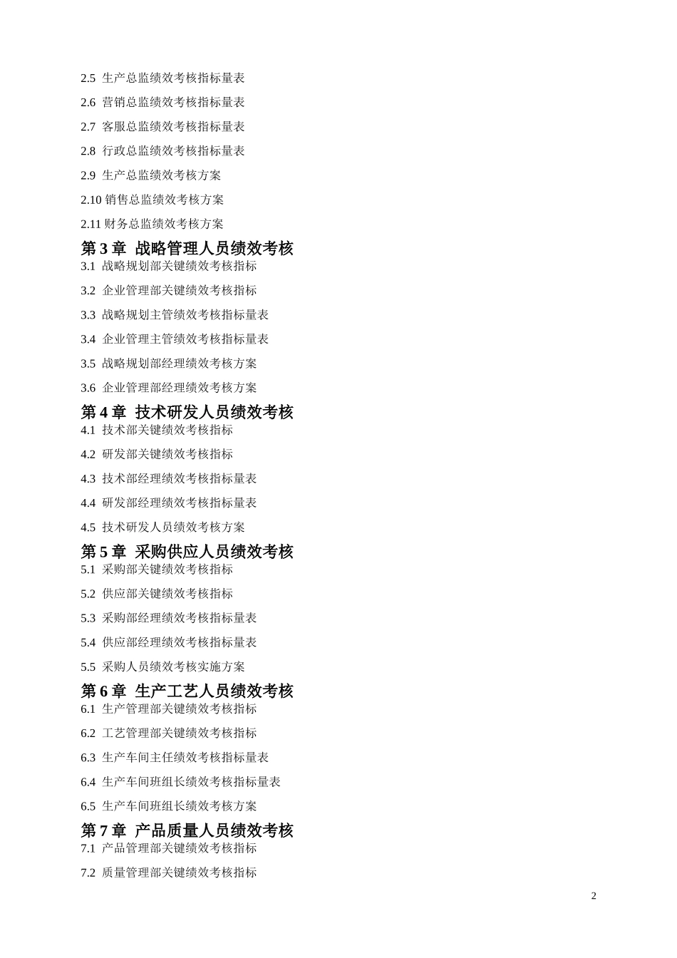 各岗位绩效考核指标_第2页