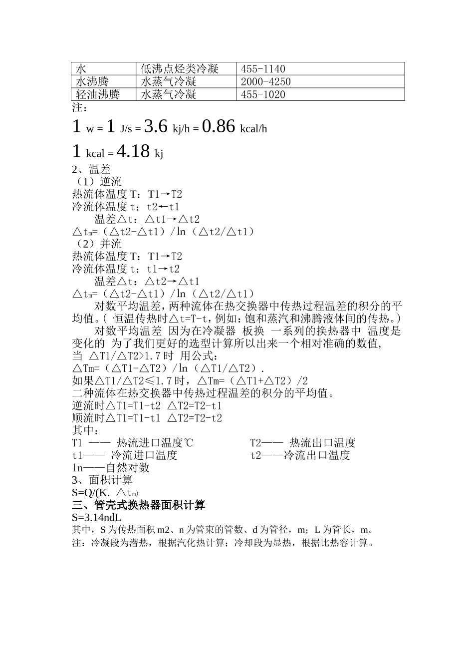 换热器热量及面积计算公式_第2页