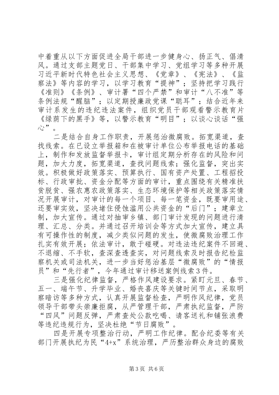审计局XX年落实党风廉政建设责任情况总结 _第3页