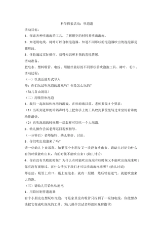 科学探索活动：吹泡泡