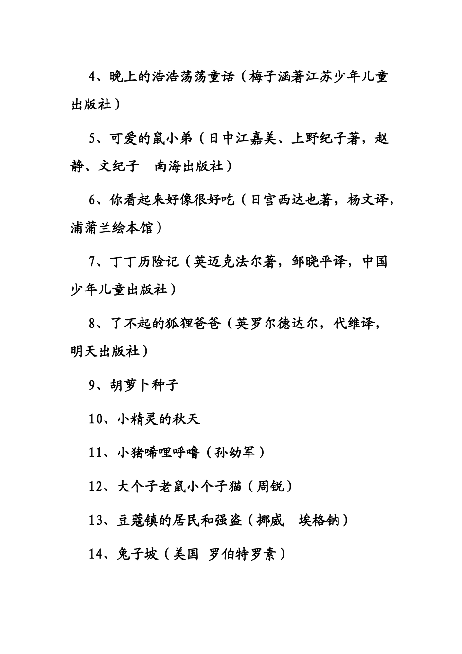 小学推荐书目_第2页