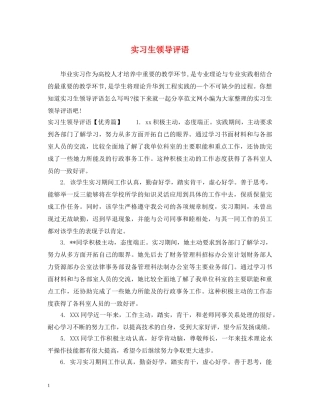 实习生领导评语 