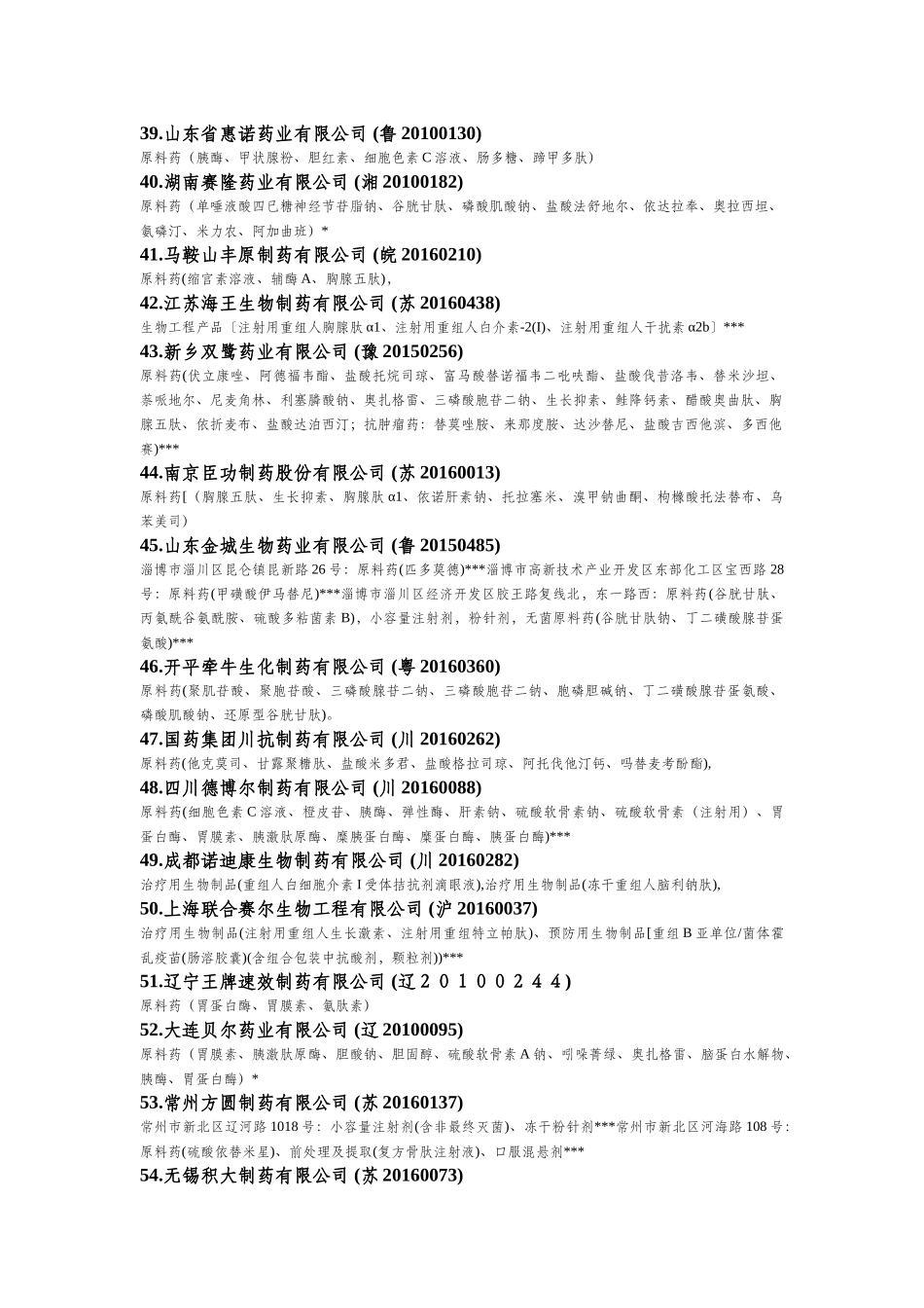 国内肽类药物生产企业汇总_第3页