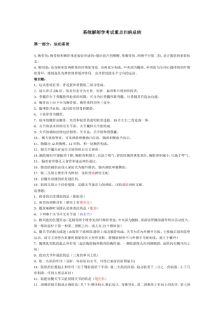 系统解剖学考试重点归纳总结