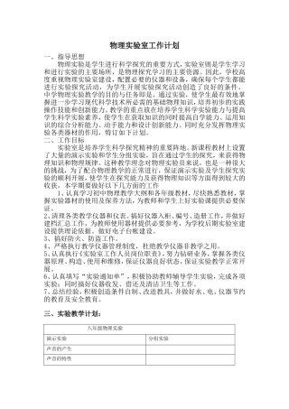 物理实验室工作计划