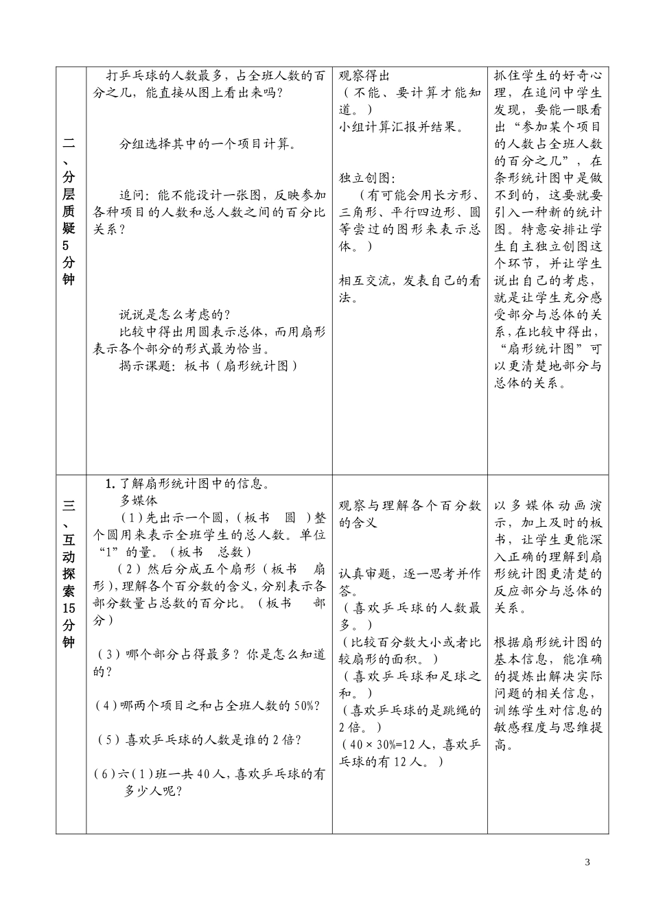 《扇形统计图》教学设计_第3页