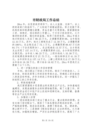 市财政局工作总结 (20)