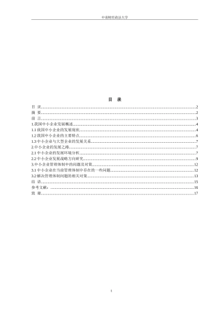 我国中小企业发展概述