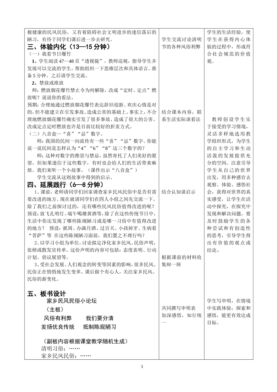 家乡的民风民俗小论坛教学设计_第3页