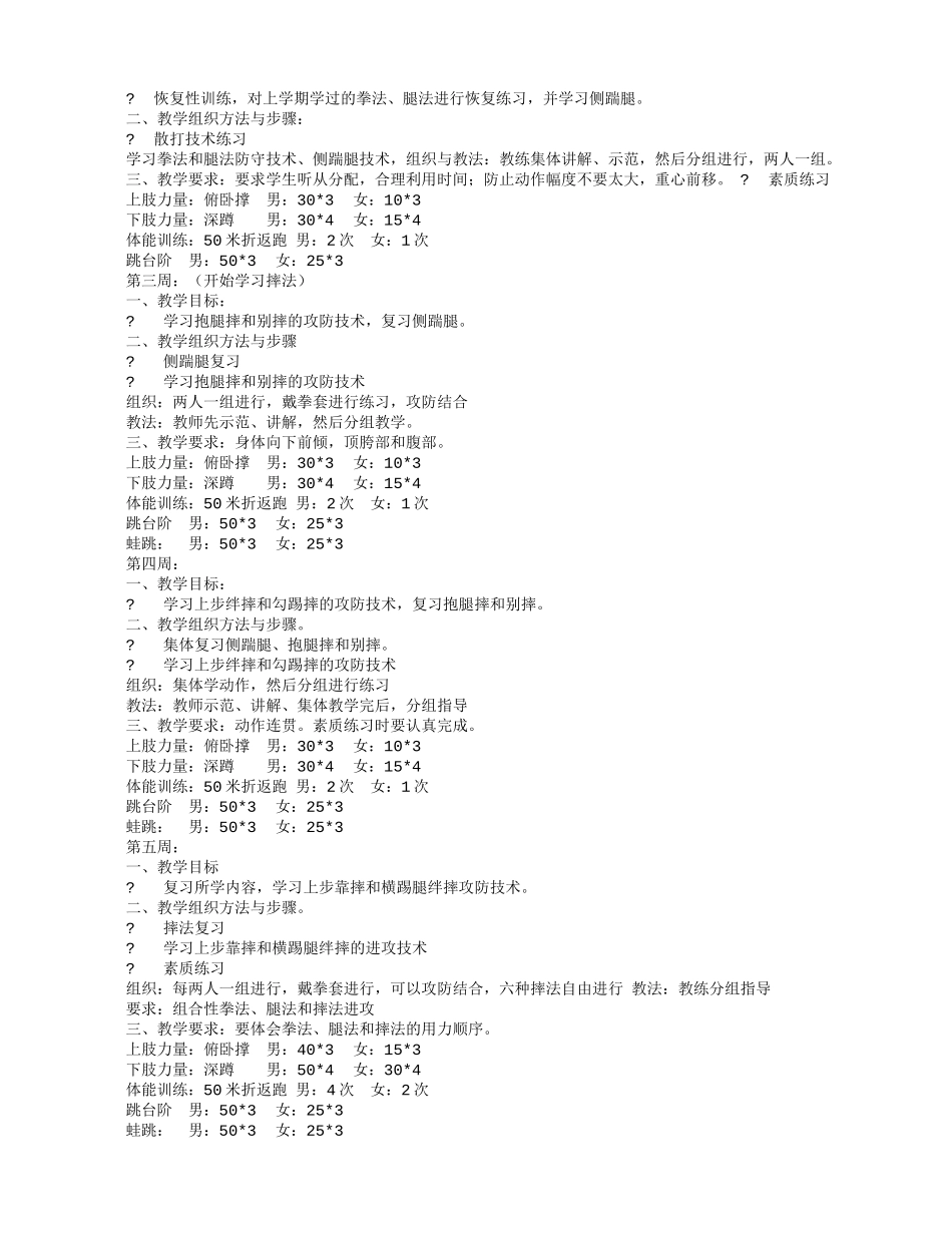 散打训练计划表_第3页