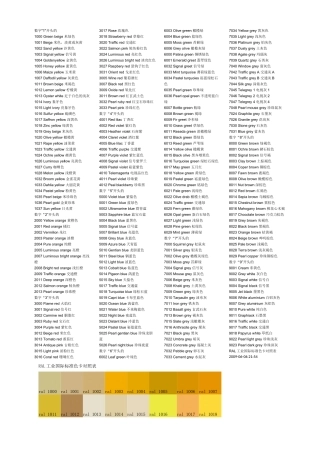 国际标准--色卡对照表