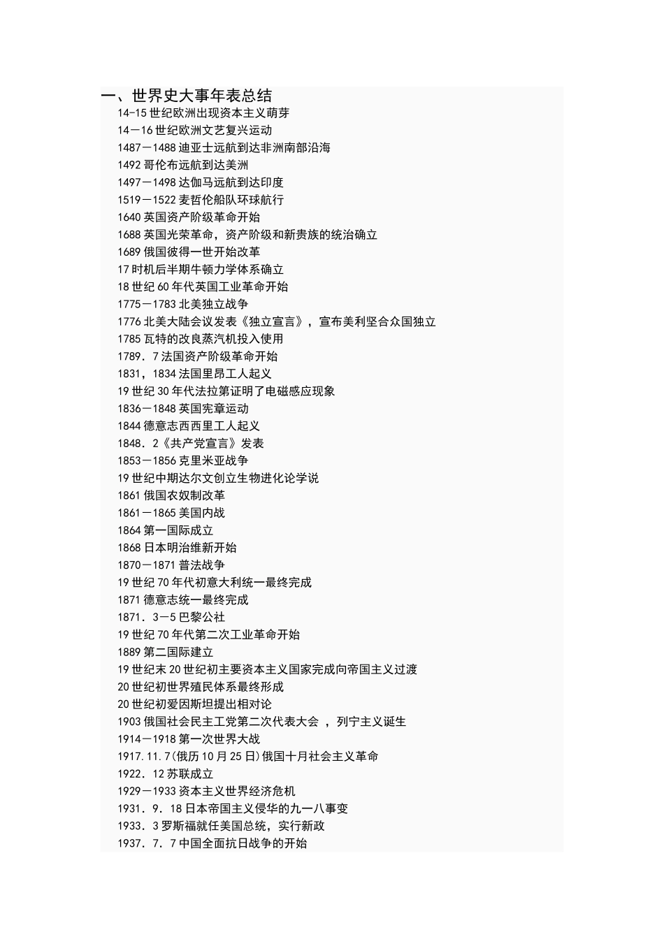 高中历史大事年表(完整版)_第1页