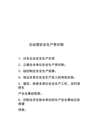 各级安全生产责任制和安全生产规章制度及安全操作规程