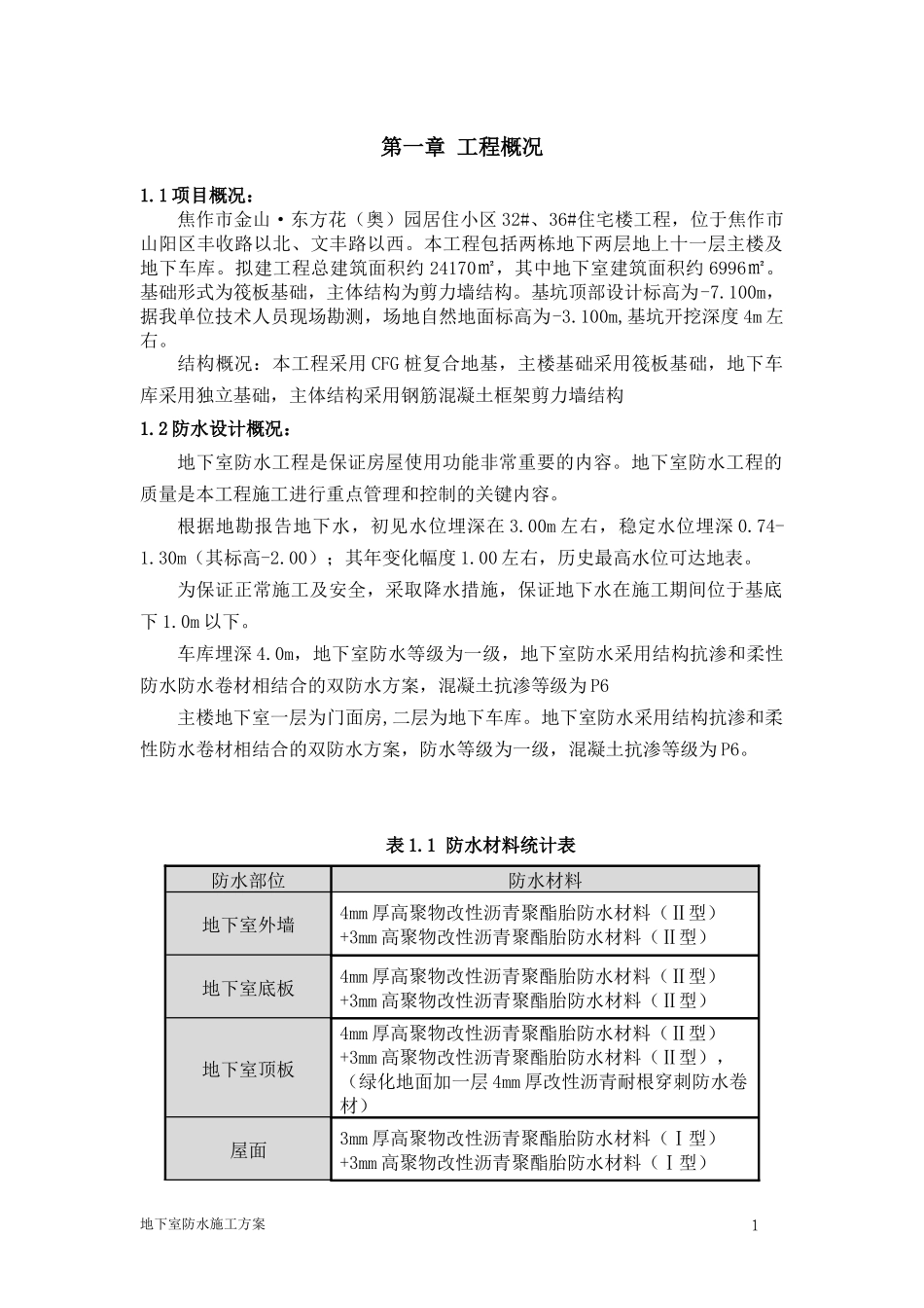 防水施工方案(范本)_第1页