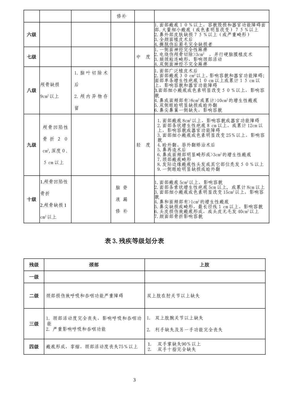 残疾等级划分表_第3页