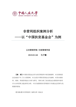 非营利组织案例分析