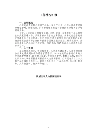 公司工作情况汇报
