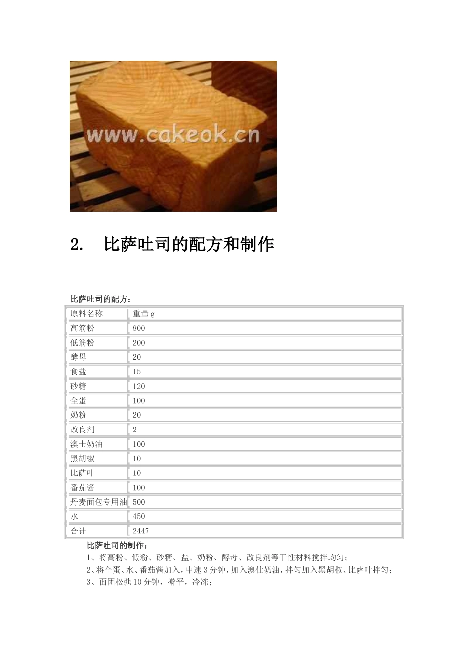 烘焙配方大全之30款吐司面包的烘焙制作方法_第2页