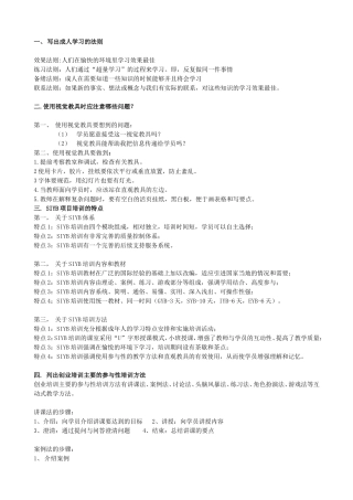 复习重点(SYB创业师资培训)