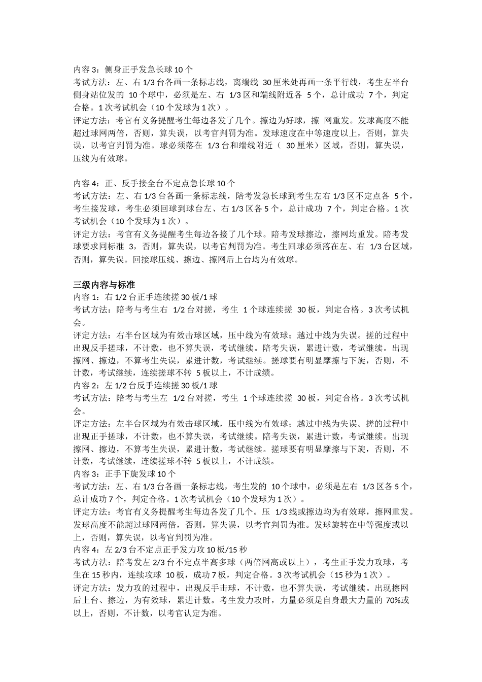国家青少年乒乓球等级考试(一到九级考试内容)_第2页