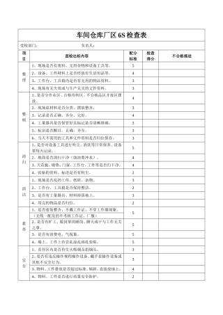 公司6S检查表