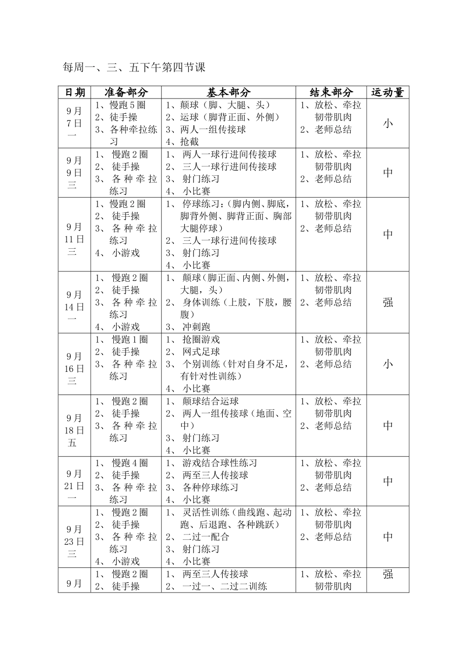 校园足球队训练计划_第3页